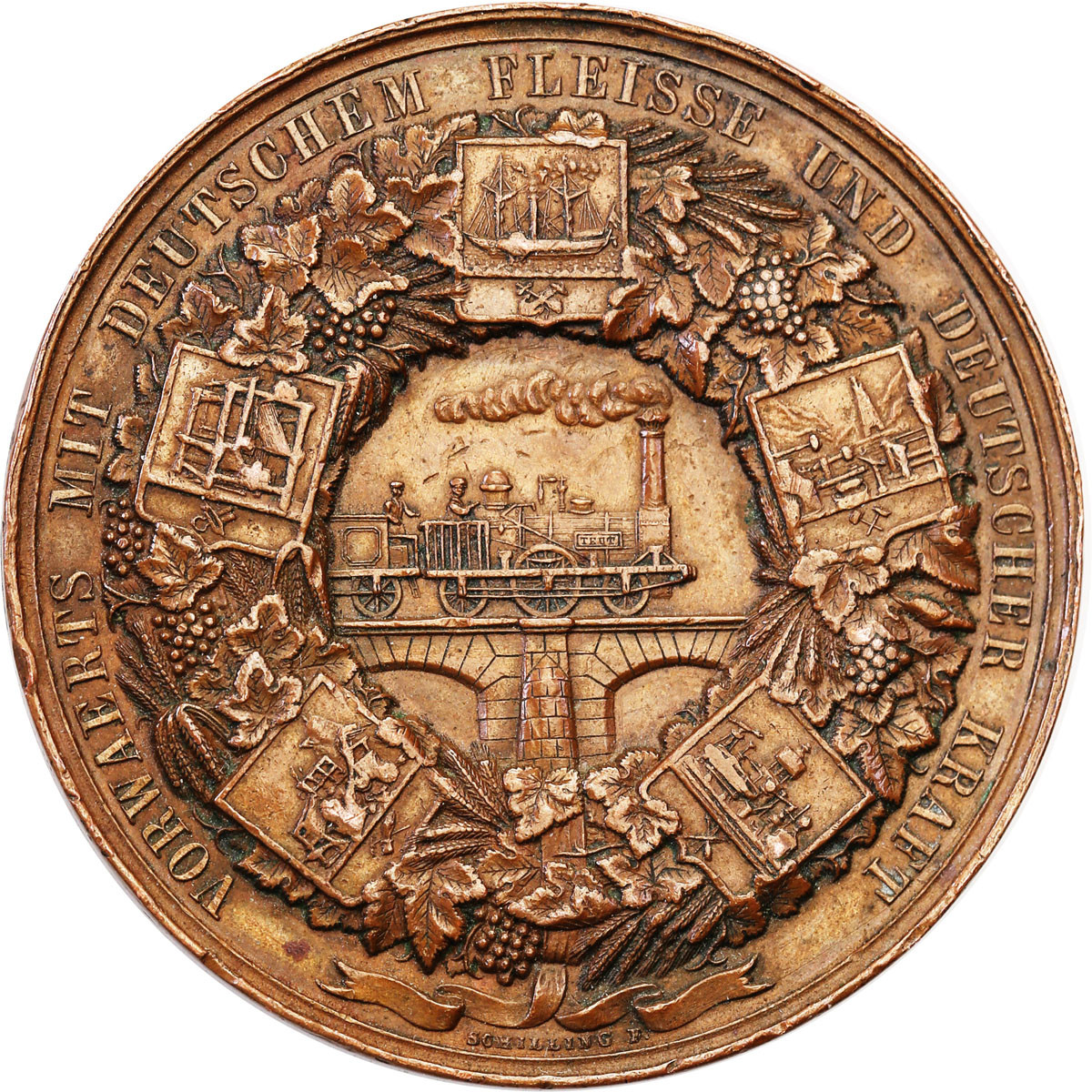 Niemcy, Prusy. Fryderyk Wilhelm IV. Medal Wystawa Rzemieślnicza,  Berlin 1844, brąz